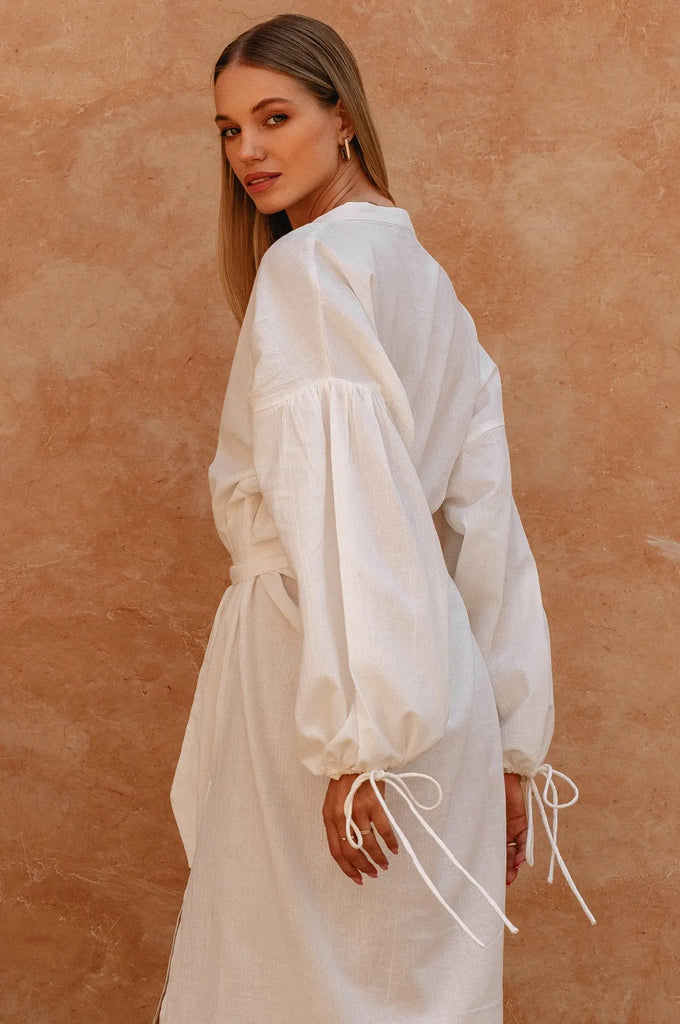 Denise Long Sleeve Linen Kimono Dress by Bali Lane Bali Lane