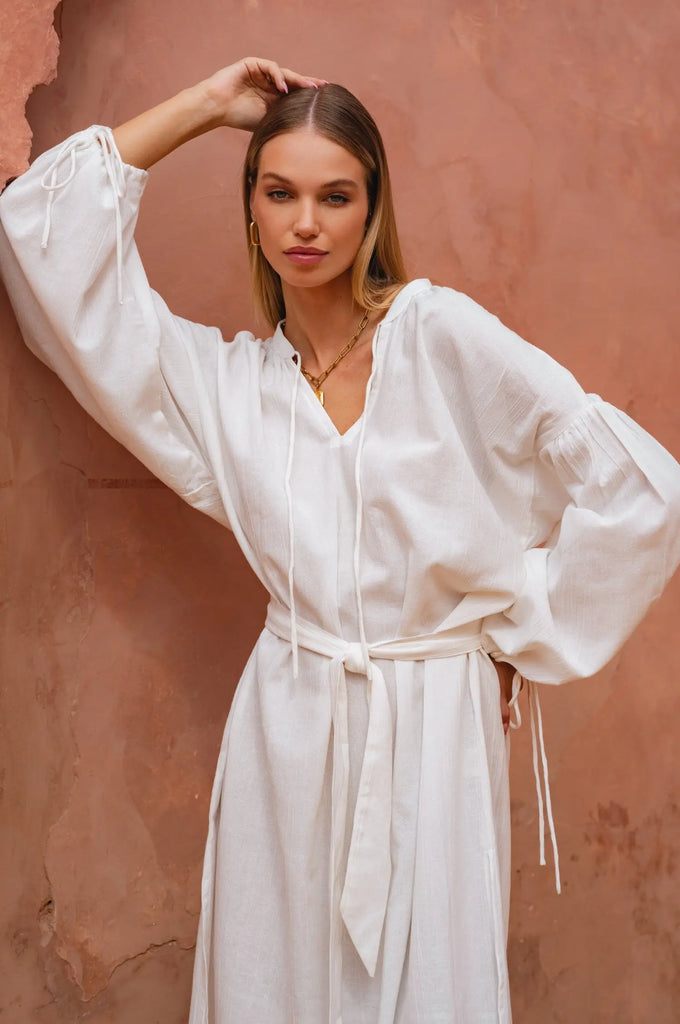 Denise Long Sleeve Linen Kimono Dress by Bali Lane Bali Lane