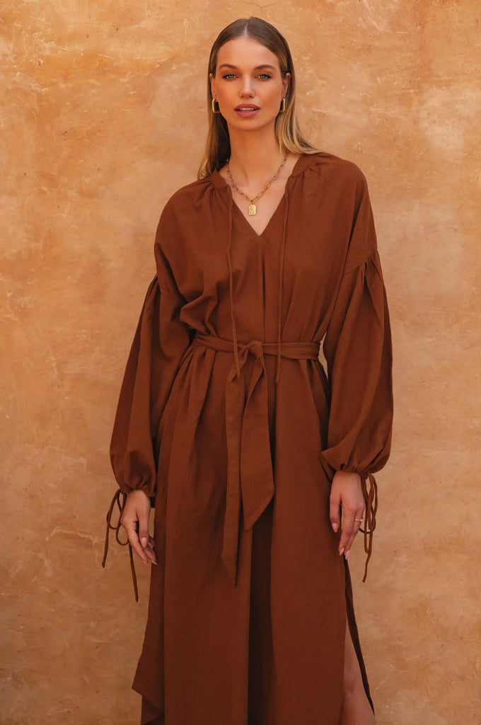 Denise Long Sleeve Linen Kimono Dress by Bali Lane Bali Lane