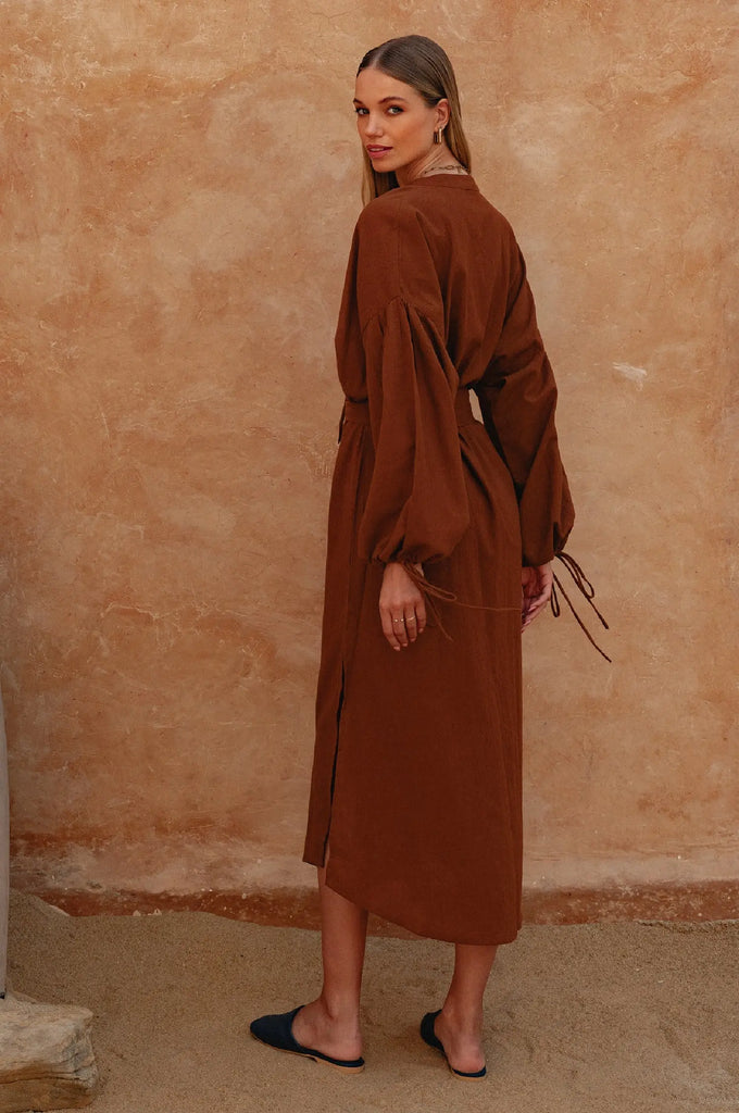 Denise Long Sleeve Linen Kimono Dress by Bali Lane Bali Lane