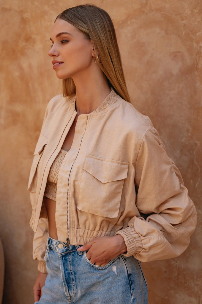 Denver Linen Bomber Jacket by Bali Lane Bali Lane