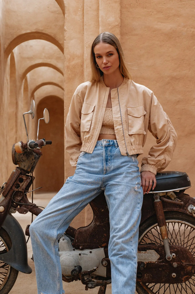 Denver Linen Bomber Jacket by Bali Lane Bali Lane