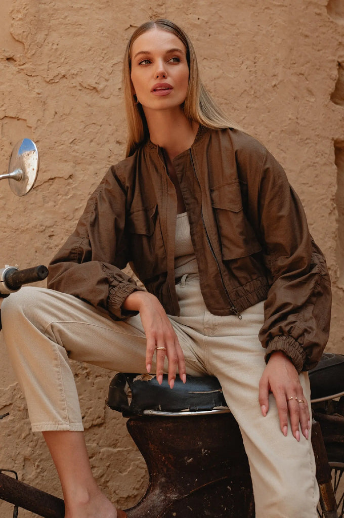 Denver Linen Bomber Jacket by Bali Lane Bali Lane
