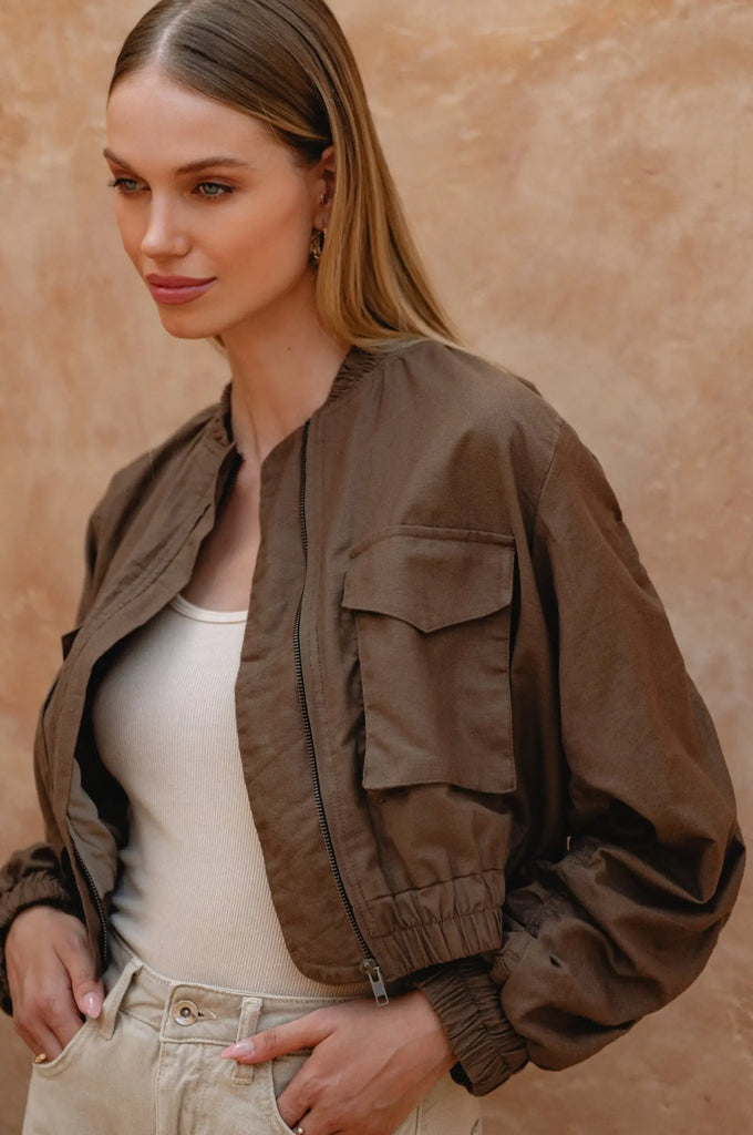 Denver Linen Bomber Jacket by Bali Lane Bali Lane