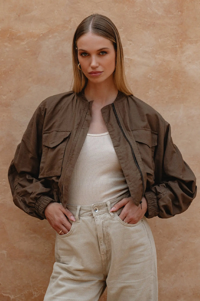 Denver Linen Bomber Jacket by Bali Lane Bali Lane