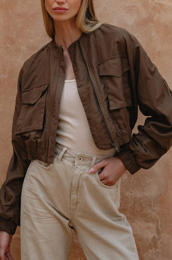 Denver Linen Bomber Jacket by Bali Lane Bali Lane