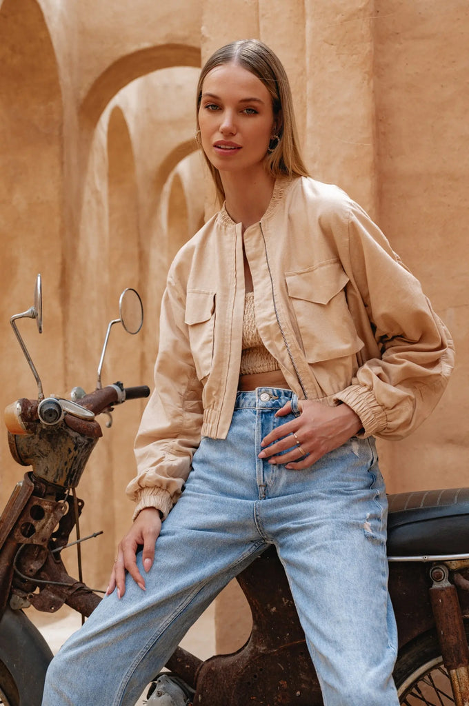 Denver Linen Bomber Jacket by Bali Lane Bali Lane