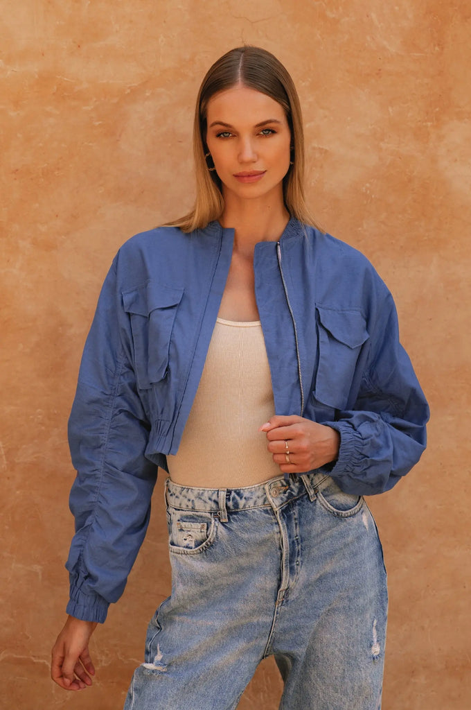 Denver Linen Bomber Jacket by Bali Lane Bali Lane
