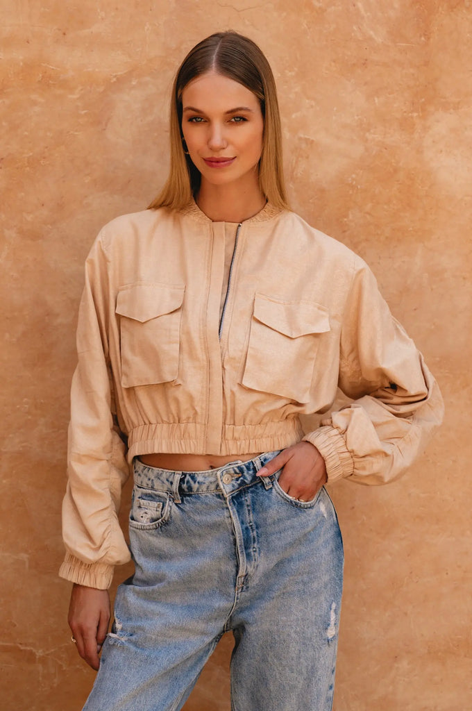 Denver Linen Bomber Jacket by Bali Lane Bali Lane
