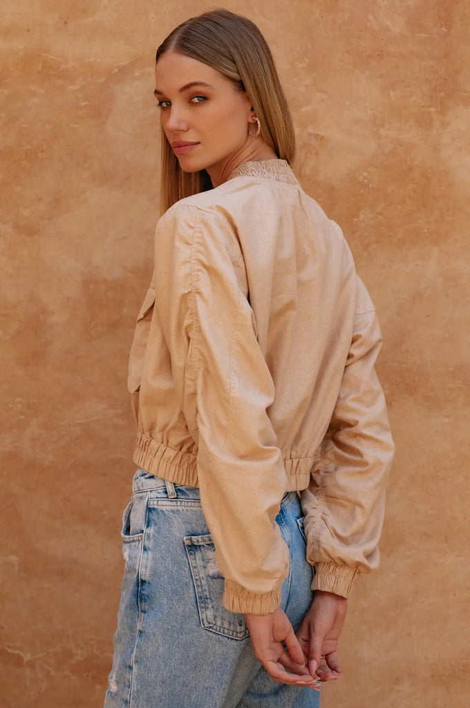 Denver Linen Bomber Jacket by Bali Lane Bali Lane