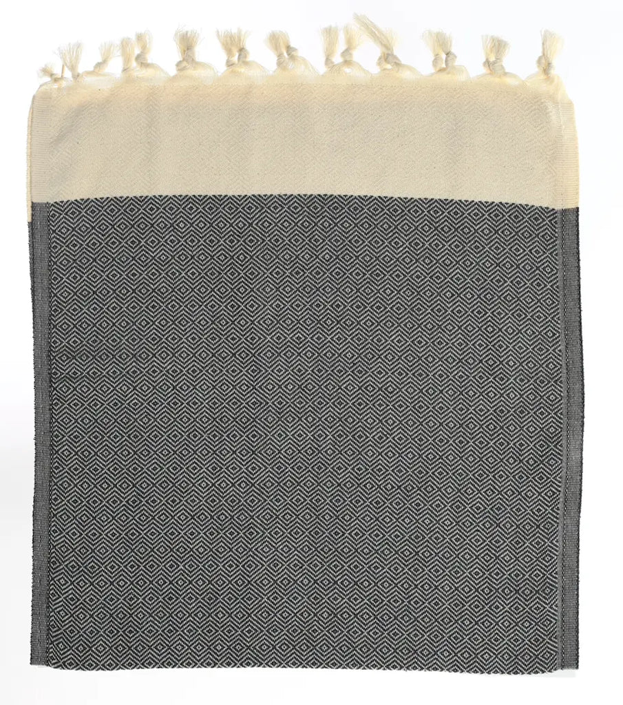 Diamond Turkish Cotton Kitchen / Hand Towel 2 pack 40x18 in by La'Hammam La'Hammam