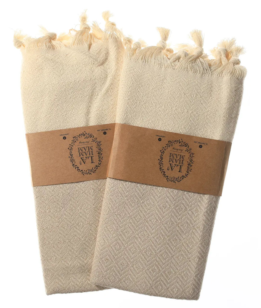 Diamond Turkish Cotton Kitchen / Hand Towel 2 pack 40x18 in by La'Hammam La'Hammam