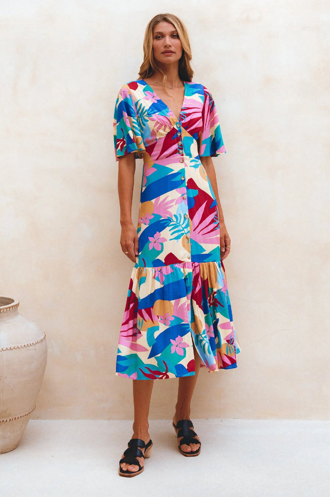 Donna Button Down Midi Dress by Bali ELF Bali ELF