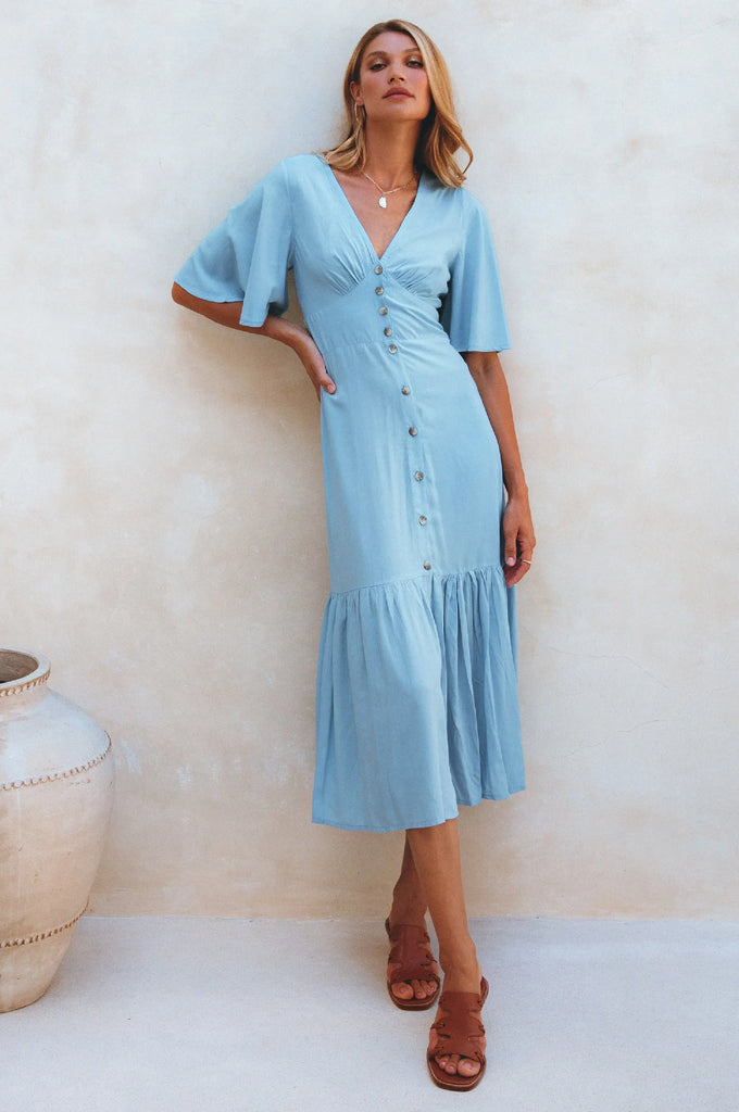 Donna Button Down Midi Dress by Bali ELF Bali ELF