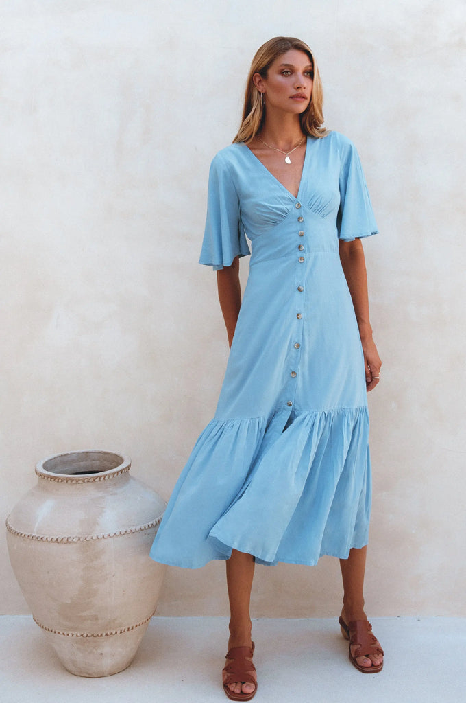 Donna Button Down Midi Dress by Bali ELF Bali ELF