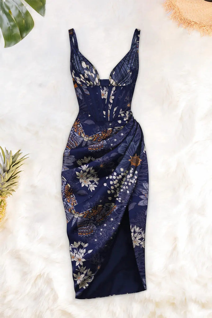 Draped Midi Dress by Averie AVERIE