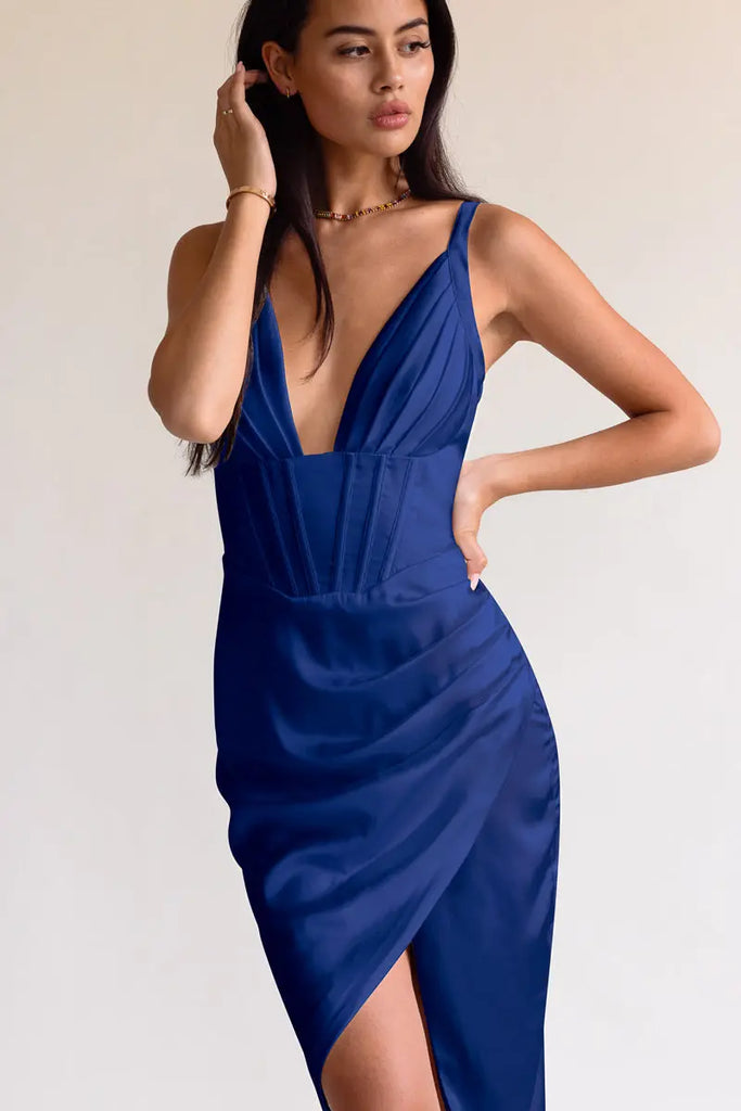 Draped Midi Dress by Averie AVERIE