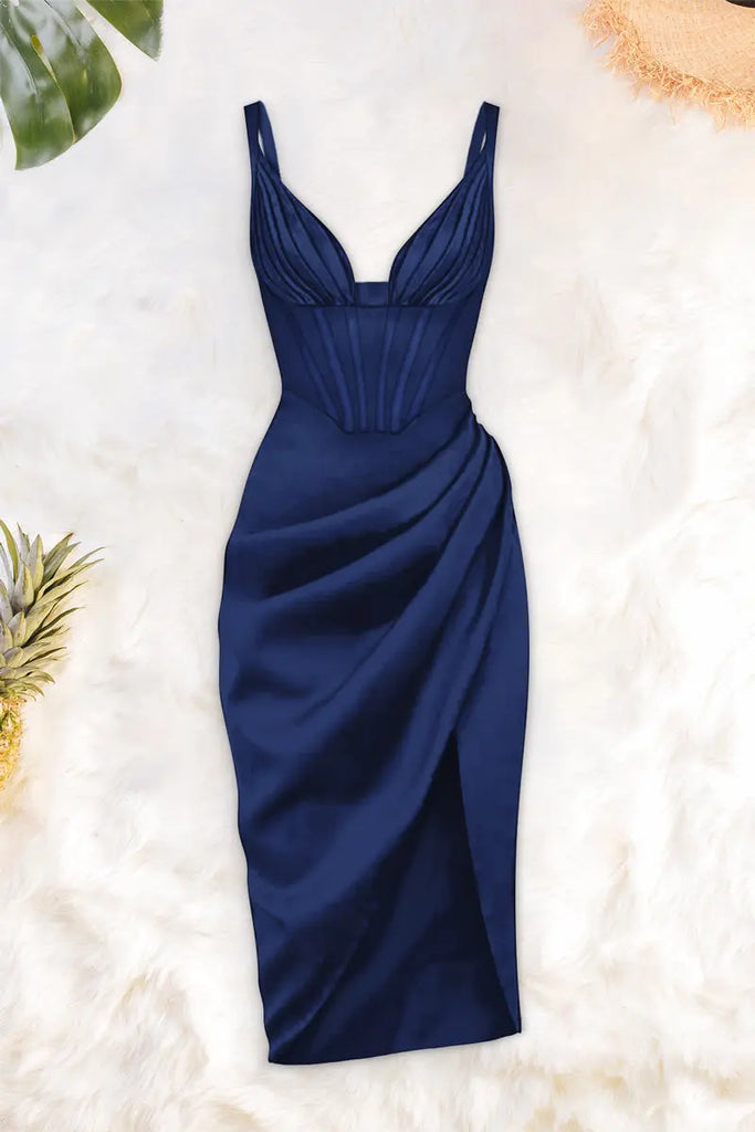 Draped Midi Dress by Averie AVERIE
