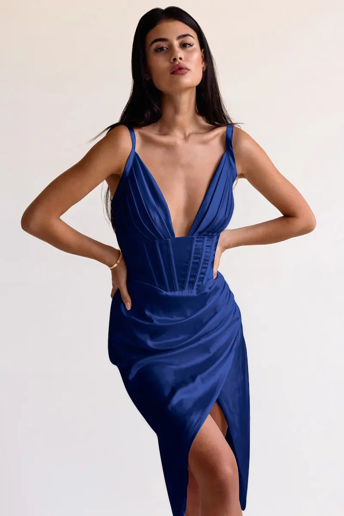 Draped Midi Dress by Averie AVERIE