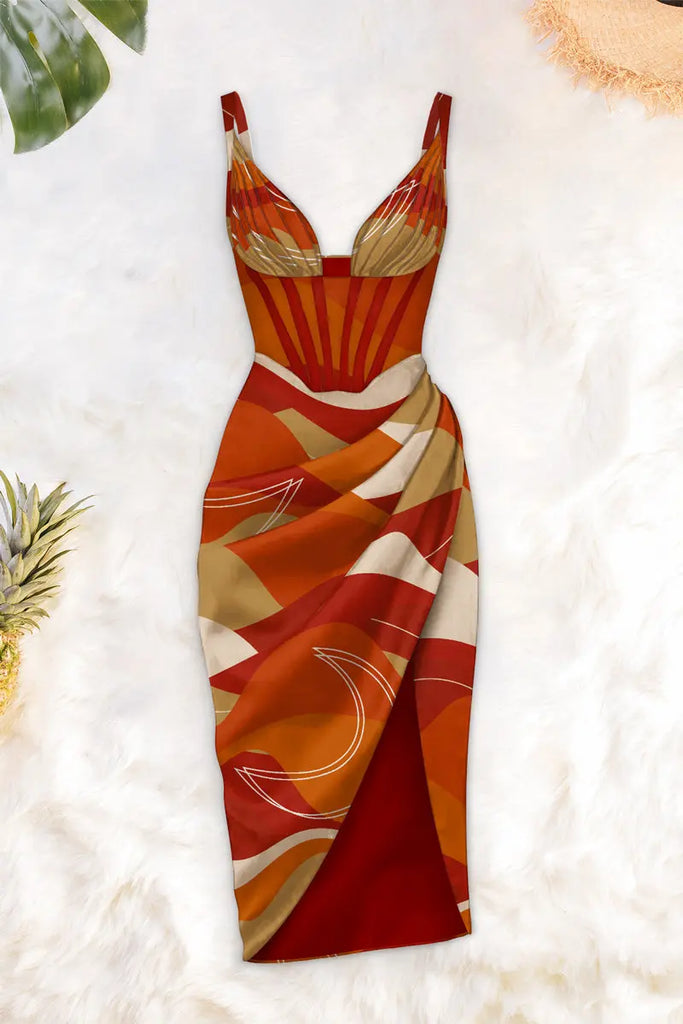 Draped midi dress by Averie AVERIE