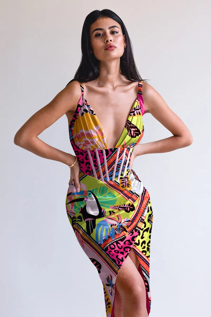 Draped midi dress by Averie AVERIE