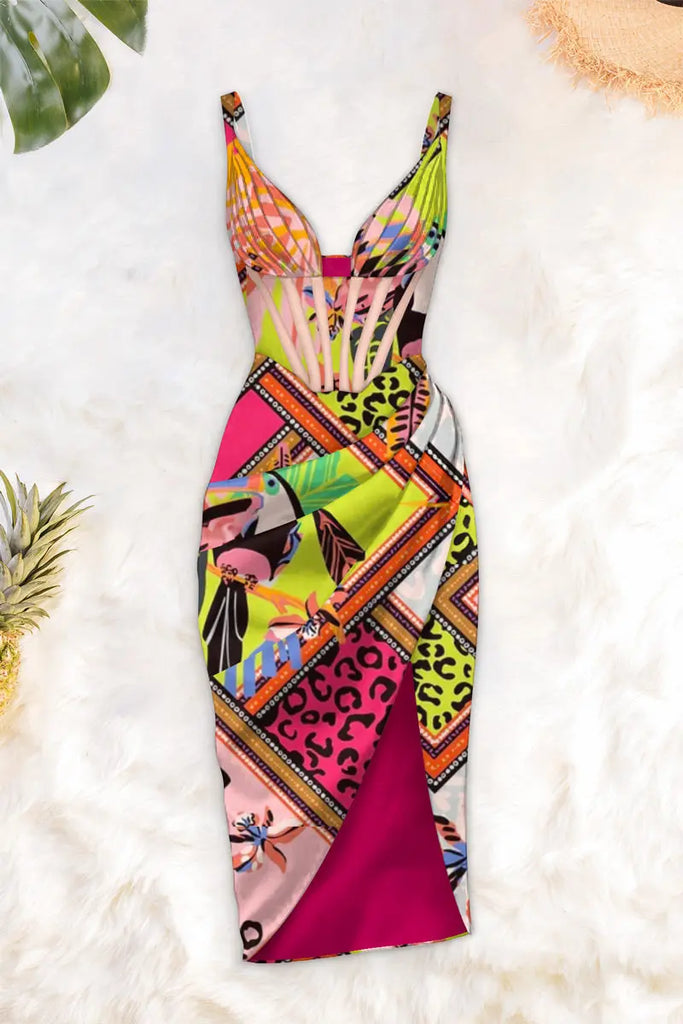 Draped midi dress by Averie AVERIE