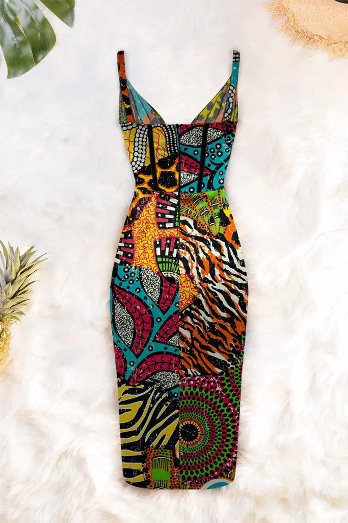 Draped midi dress by Averie Averie