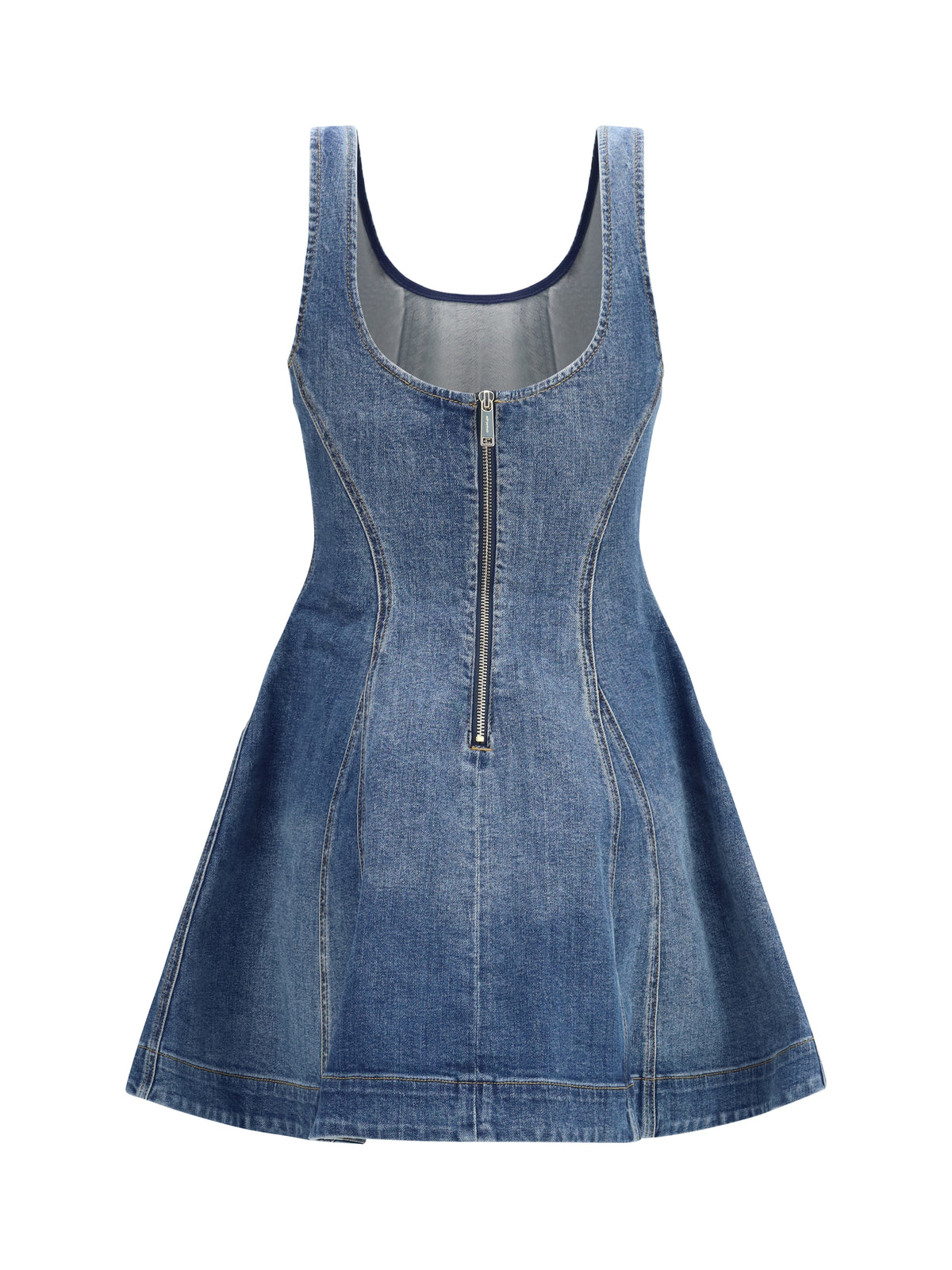 Mini Dress Denim Flared Blue