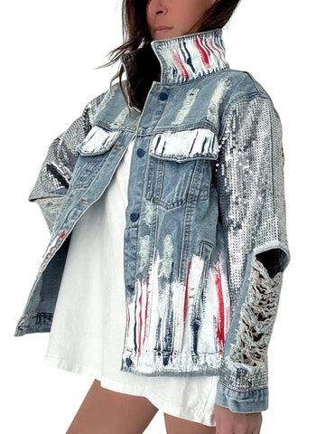 EARLY ACCESS 'Red, White and Beyond' Painted Jacket by Wren + Glory Wren + Glory