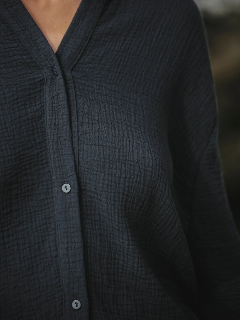 Echo Maxi Shirt - Black by The Handloom The Handloom