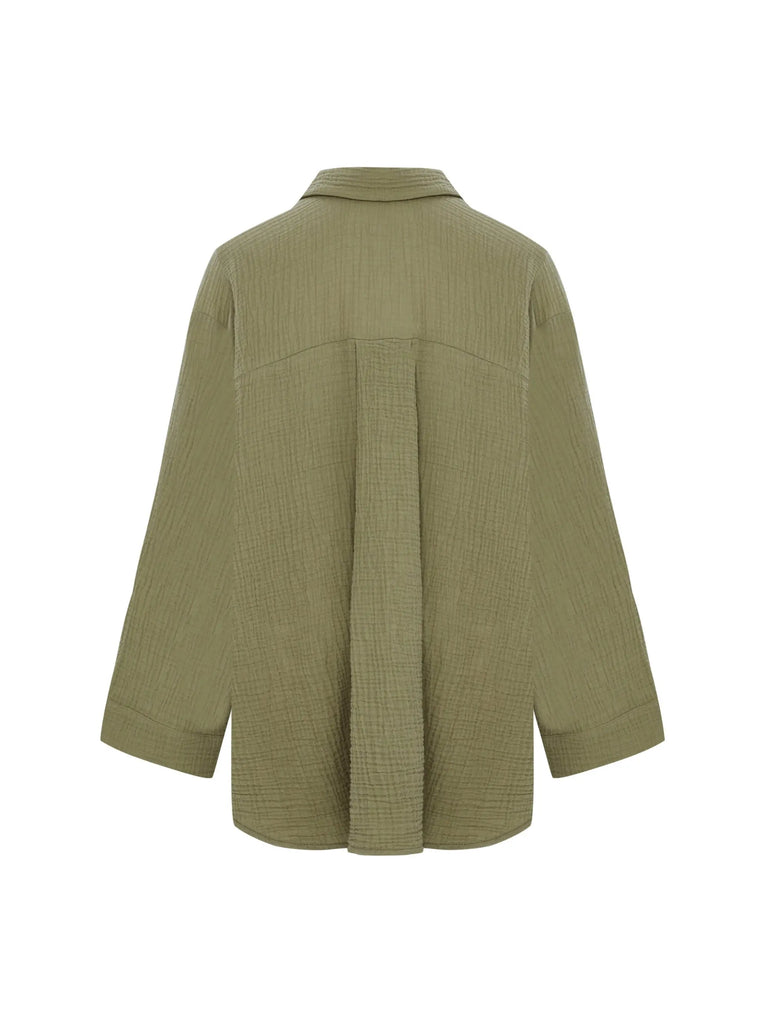 Echo Maxi Shirt - Khaki Green by The Handloom The Handloom