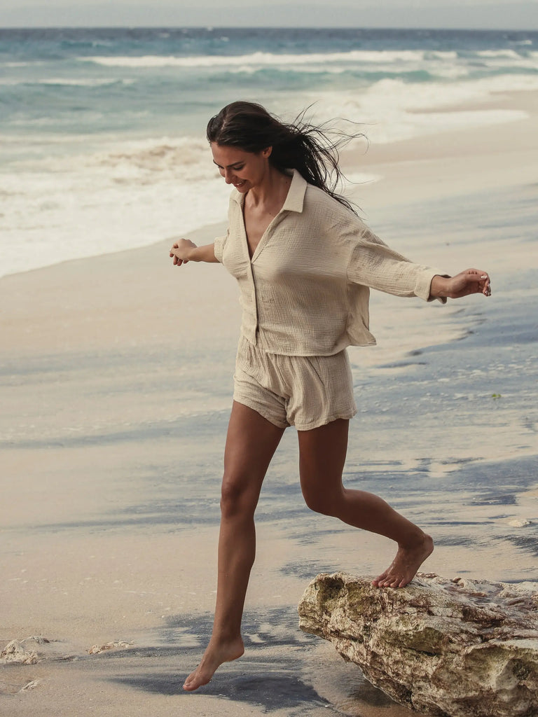 Echo Mini Shirt - Oatmeal by The Handloom The Handloom