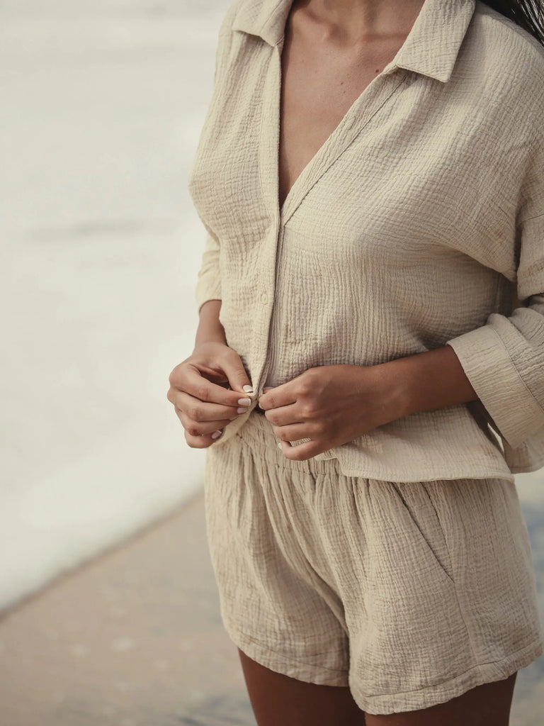 Echo Mini Shirt - Oatmeal by The Handloom The Handloom