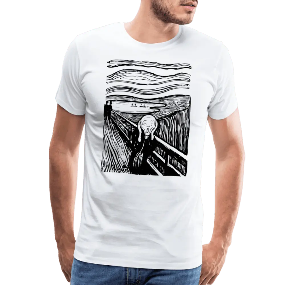 Edvard Munch - The Scream - Sketch Artwork T-Shirt by Art-O-Rama Shop ART-O-RAMA-SHOP