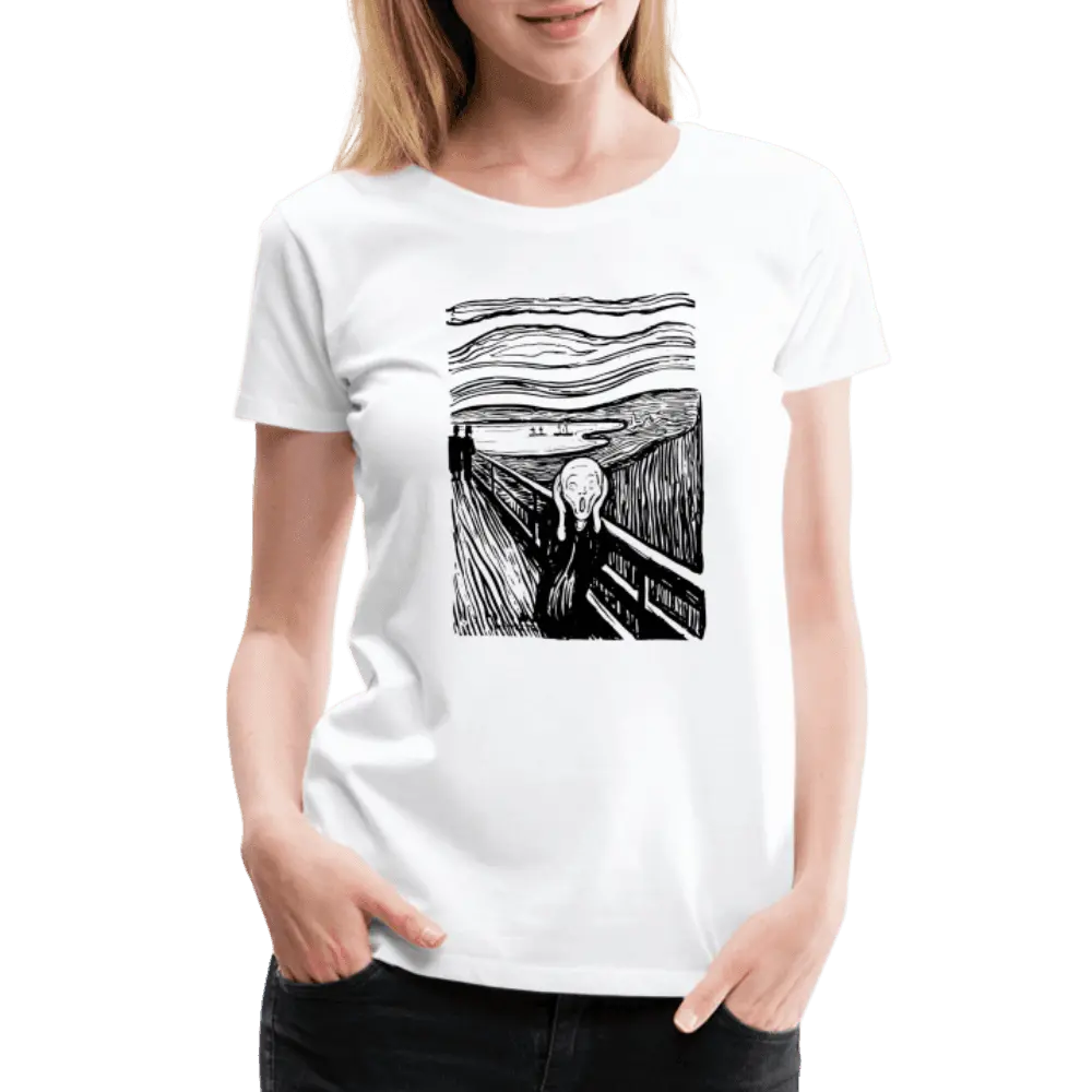 Edvard Munch - The Scream - Sketch Artwork T-Shirt by Art-O-Rama Shop ART-O-RAMA-SHOP