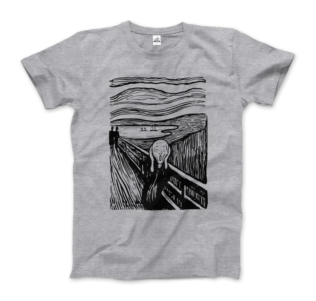 Edvard Munch - The Scream - Sketch Artwork T-Shirt by Art-O-Rama Shop ART-O-RAMA-SHOP