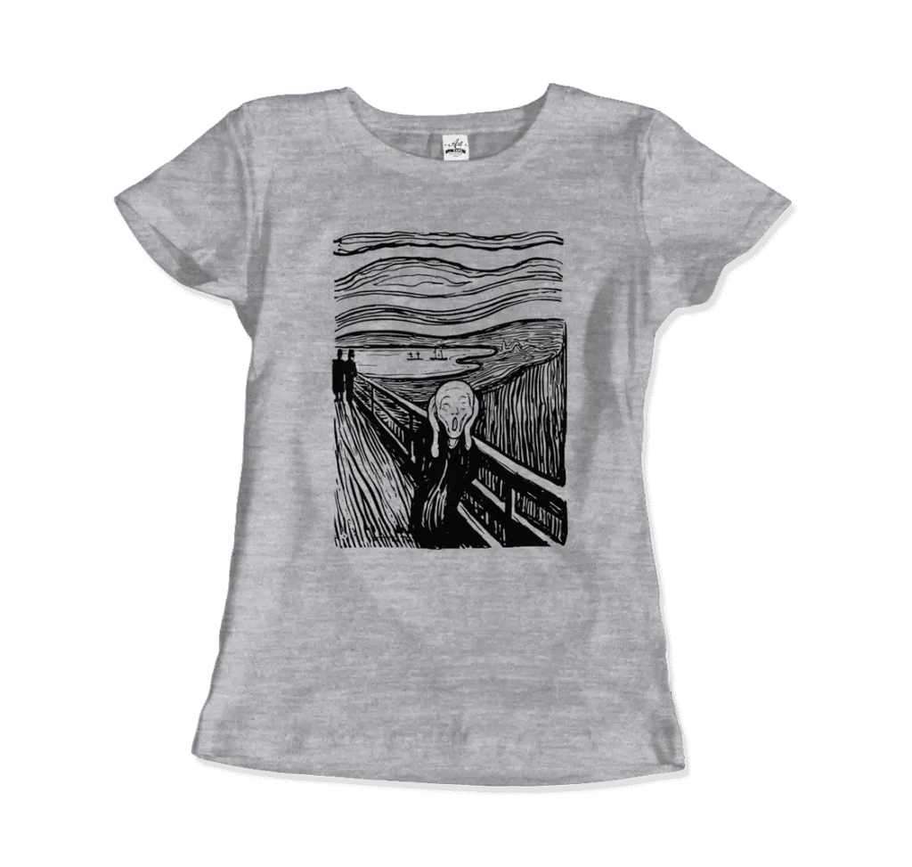 Edvard Munch - The Scream - Sketch Artwork T-Shirt by Art-O-Rama Shop ART-O-RAMA-SHOP