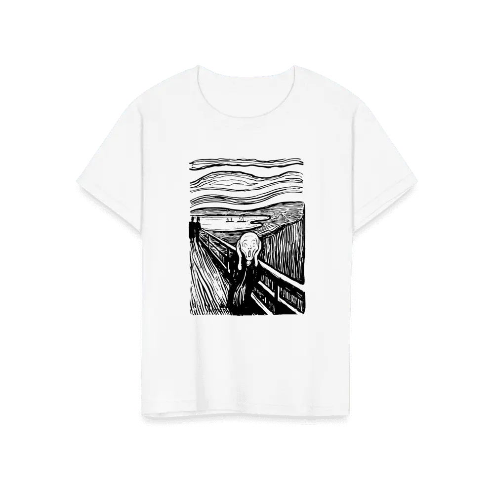 Edvard Munch - The Scream - Sketch Artwork T-Shirt by Art-O-Rama Shop ART-O-RAMA-SHOP