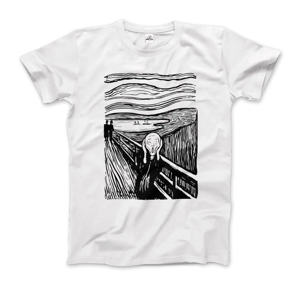 Edvard Munch - The Scream - Sketch Artwork T-Shirt by Art-O-Rama Shop ART-O-RAMA-SHOP