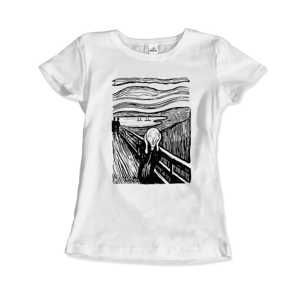 Edvard Munch - The Scream - Sketch Artwork T-Shirt by Art-O-Rama Shop ART-O-RAMA-SHOP