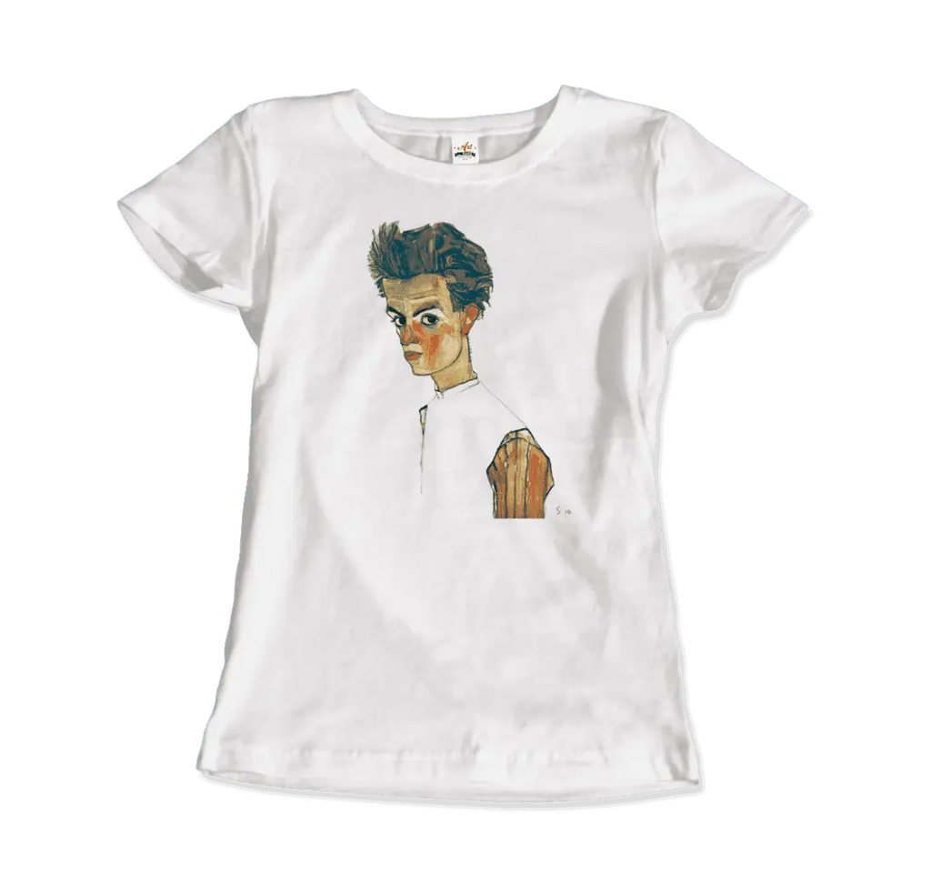 Egon Schiele Self-Portrait, Art T-Shirt by Art-O-Rama Shop ART-O-RAMA-SHOP