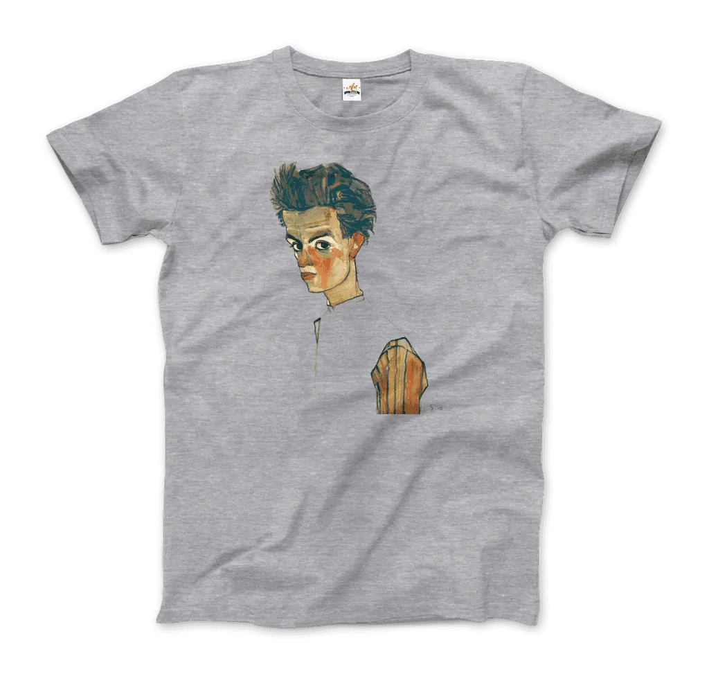Egon Schiele Self-Portrait, Art T-Shirt by Art-O-Rama Shop ART-O-RAMA-SHOP