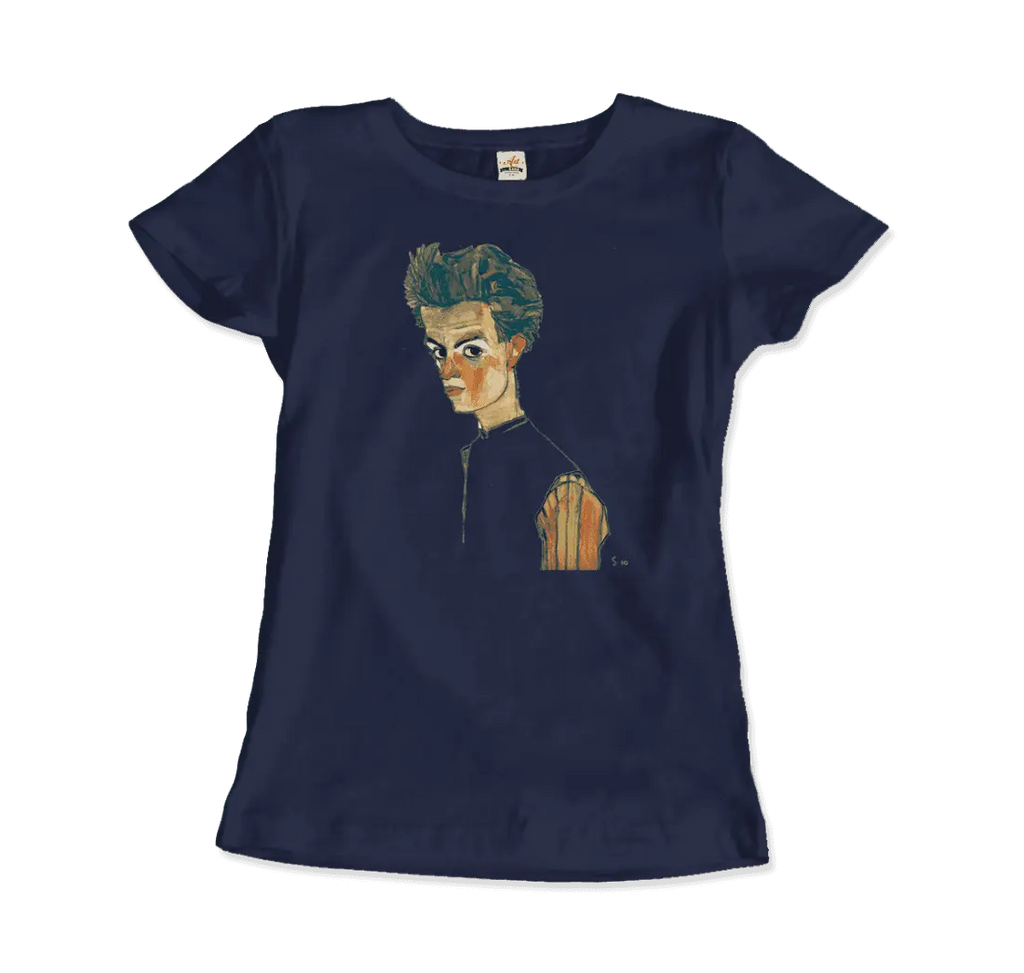 Egon Schiele Self-Portrait, Art T-Shirt by Art-O-Rama Shop ART-O-RAMA-SHOP