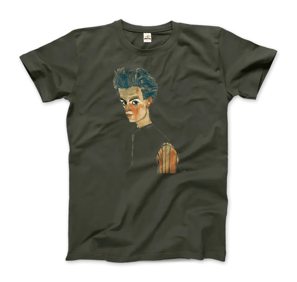 Egon Schiele Self-Portrait, Art T-Shirt by Art-O-Rama Shop ART-O-RAMA-SHOP