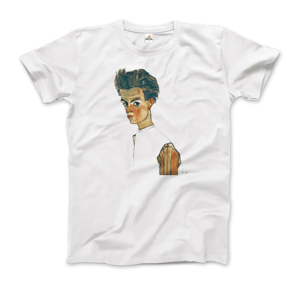 Egon Schiele Self-Portrait, Art T-Shirt by Art-O-Rama Shop ART-O-RAMA-SHOP