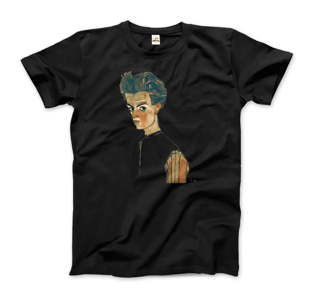 Egon Schiele Self-Portrait, Art T-Shirt by Art-O-Rama Shop ART-O-RAMA-SHOP