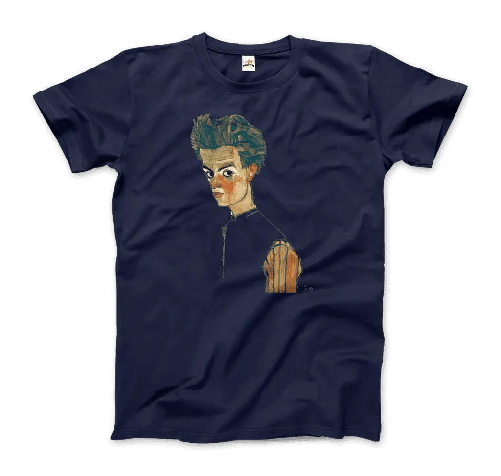 Egon Schiele Self-Portrait, Art T-Shirt by Art-O-Rama Shop ART-O-RAMA-SHOP