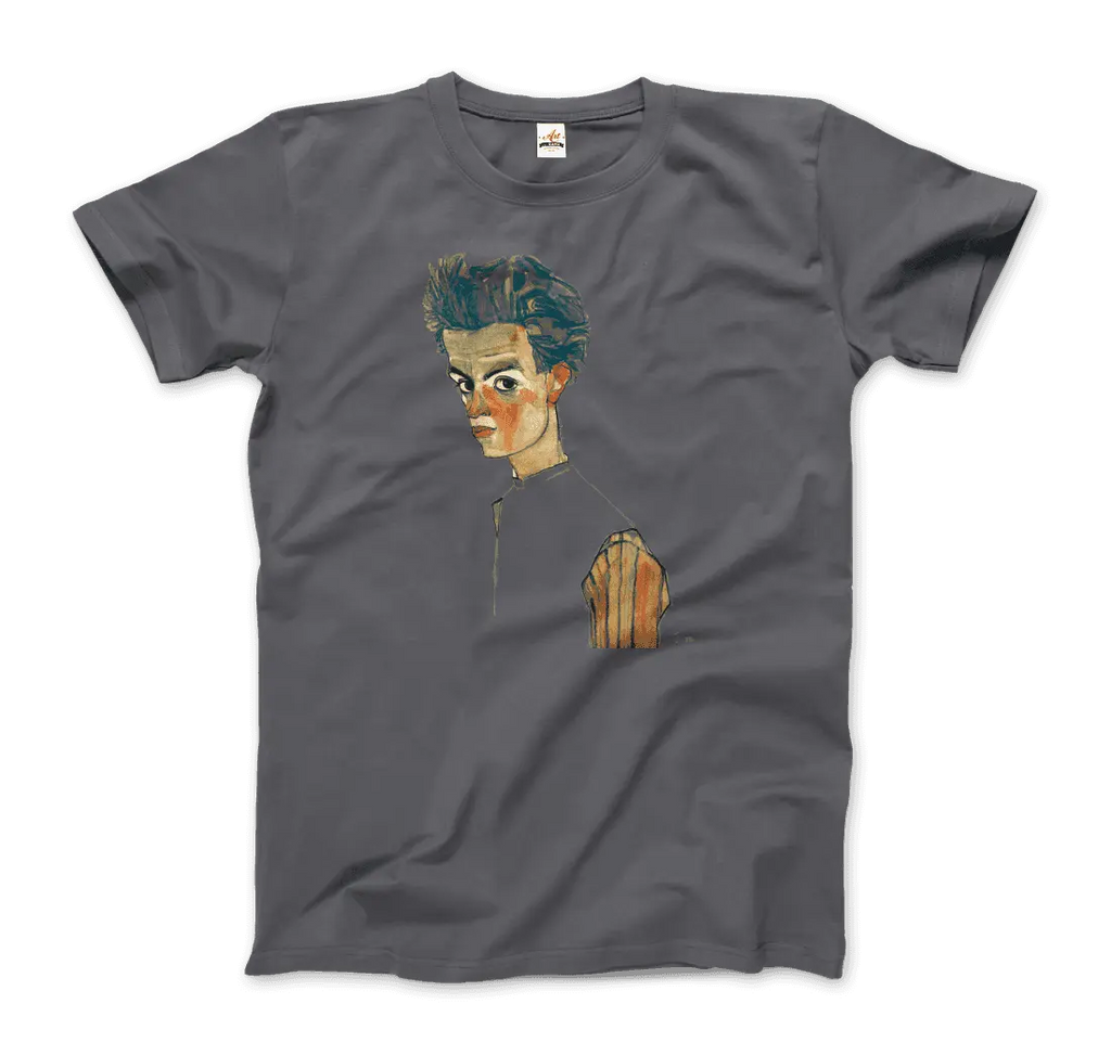 Egon Schiele Self-Portrait, Art T-Shirt by Art-O-Rama Shop ART-O-RAMA-SHOP