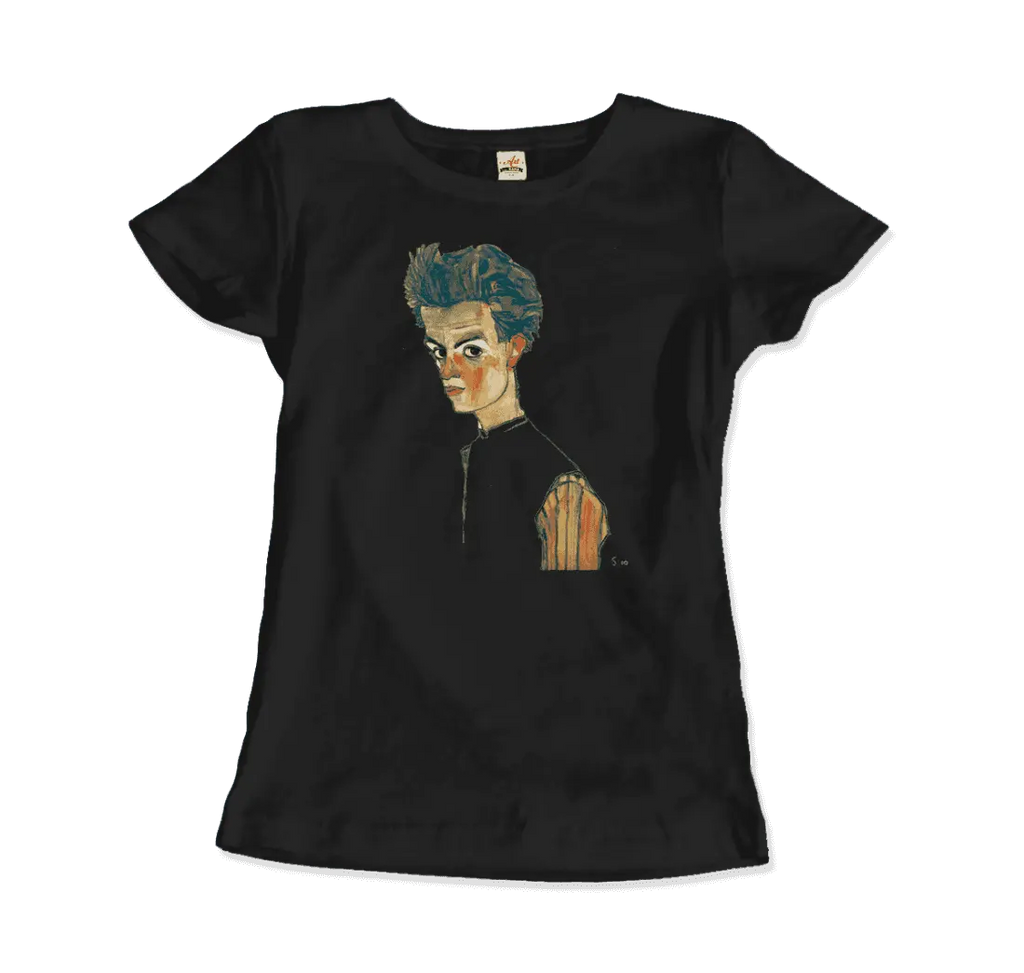 Egon Schiele Self-Portrait, Art T-Shirt by Art-O-Rama Shop ART-O-RAMA-SHOP