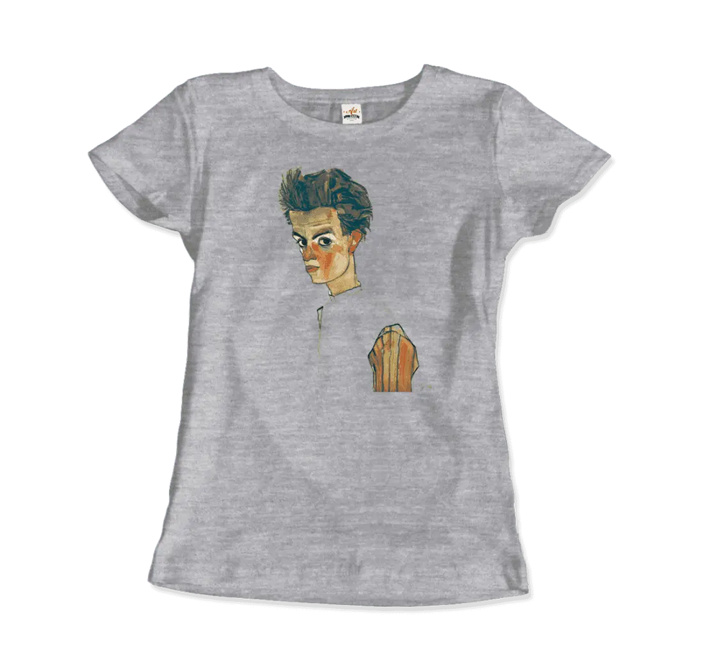 Egon Schiele Self-Portrait, Art T-Shirt by Art-O-Rama Shop ART-O-RAMA-SHOP